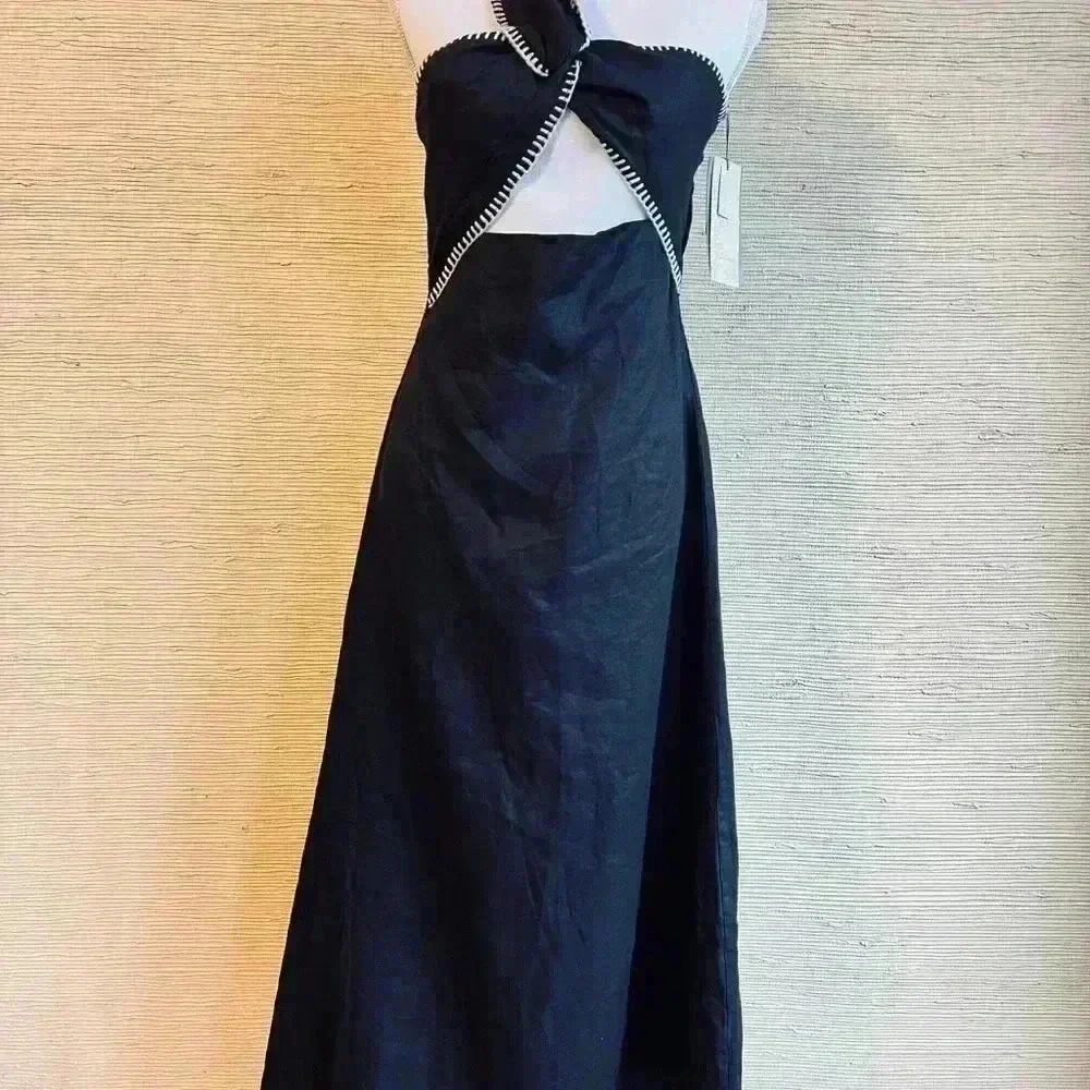 NWT! Johanna Ortiz + Pinkfilosofy Linen Tie-Back Macarena Maxi Dress - Picture 2 of 11